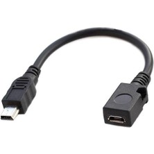 Keepro Micro USB Mini USB Çevirici Kablolu 10 cm Micro USB 5 Pin USB Çevirici