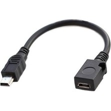 Keepro Micro USB Mini USB Çevirici Kablolu 10 cm Micro USB 5 Pin USB Çevirici