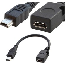 Keepro Micro USB Mini USB Çevirici Kablolu 10 cm Micro USB 5 Pin USB Çevirici