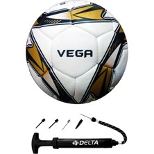 Delta Vega El Dikişli 5 Numara Futbol Topu + Çift Yönlü Çok Fonksiyonel Top Pompası Seti