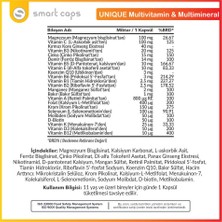 Smartcaps  Unique Multivitamin & Multimineral Ginseng, Q10 30 Kapsül