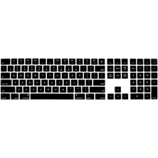 Microcase Apple Magic Keyboard Numerik A1843 MQ052TQ/A Eu Q Klavye Koruma Silikonu - Siyah AL3550