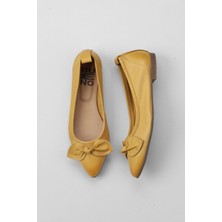 Bueno Shoes Sarı Deri Kadın Düz Babet10