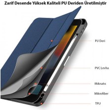 Coofbe Kalem Yerli Uyku Modlu Mıknatıslı Standlı Kapaklı iPad 10.2 2022 Kılıf Tablet Kılıfı Pu Deri Mikrofiber Tablet Kılıfı