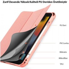 Coofbe Kalem Yerli Uyku Modlu Mıknatıslı Standlı Kapaklı iPad 10.2 2022 Kılıf Tablet Kılıfı Pu Deri Mikrofiber Tablet Kılıfı