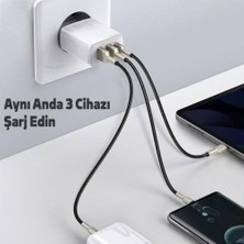 Baseus Super Şarj 30W Şarj Başlığı 2 USB + Type-C Şarj Cihazı Iphone 14 13 12 11 Pro Max Şarj Cihazı