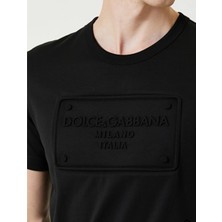 Dolce & Gabbana Kabartmalı Logolu Yuvarlak Yakalı T-Shirt