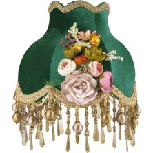 dekovien Hürrem Renk Kadife Kumaş Kaplı Gold Ayak Vintage Abajur AB0828