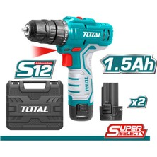 Total TDLI12325 Çift Akülü Matkap 12V 1,5 Ah Akülü Vidalama Metal Ahşap Beton