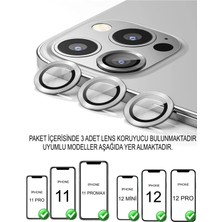 Go Aksesuar Iphone 11 - 11 Pro - 11 Promax - 12 Mini - 12 - 12 Pro  Birebir Uyumlu 3 Lü Kamera Lens Koruyucu Cam