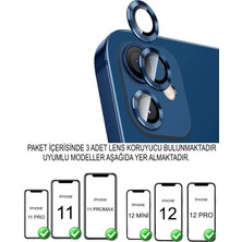 Go Aksesuar Iphone 11 - 11 Pro - 11 Promax - 12 Mini - 12 - 12 Pro  Birebir Uyumlu 3 Lü Kamera Lens Koruyucu Cam