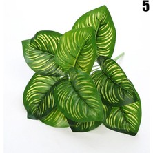 Nettenevime Yapay Çiçek Demet Difenbahya Sarı Çizgili 12DAL 55CM Salon Çiçeği Yapay Bitki