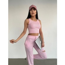 Foa Fashion Üst Kaşkorse Alt Iki Iplik Beli Lastikli Cepli Tek Bacağı Kesik Tasarım Ikili Takım