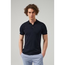 D'S Damat Slim Fit Lacivert Düz Örgü T-Shirt 0HF069421001M