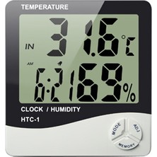 Masaüstü Dijital Termometre Nem Ölçer Saat (Clz)