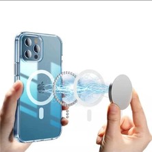 Smc E-Ticaret Iphone 11 Pro Max Magsafe Kılıf Wireless Şarj Destekli Şeffaf Kapak Magnetic Crystal Case