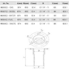 Dharry 2 x 38MM Tekne Güverte Dolgu W/ Anahtarsız Kapak 1-1/ 2 "su Deniz Paslanmaz Çelik (Yurt Dışından)