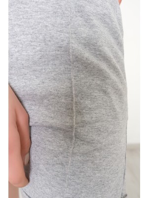 Lurex Çımalı Armalı Şort Gri - 330364.1608.