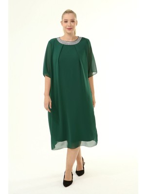 Modayız Büyük Beden Şifon Elbise 1C-1861