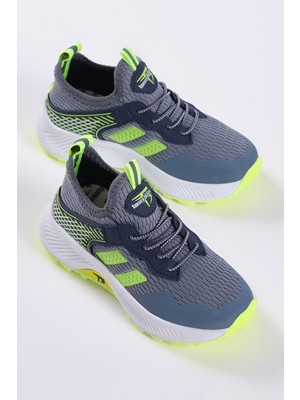 Tonny Black Çocuk  Füme Sarı Rahat Kalıp Nefes Alabilen Kumaş Bağcıklı Sneaker