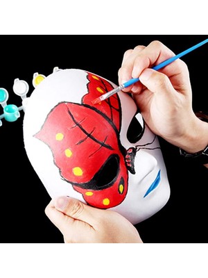 Vipfoni Beyaz Renk Boyanabilir Anonim Tam Yüz Cosplay Maske 24X18 cm