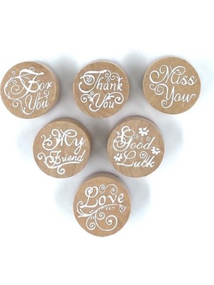 Ahşap Yazılar Stampa Set 6'lı