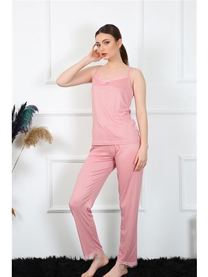 Akbeniz Kadın Ip Askılı Somon Pijama Takım 4136