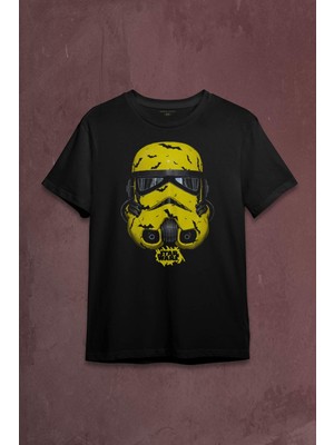 Kendim Seçtim Star Wars Mask Sarı Baskılı Tişört  T-Shirt