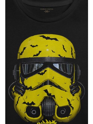 Kendim Seçtim Star Wars Mask Sarı Baskılı Tişört  T-Shirt