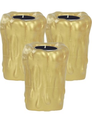 Stein Kohle Şamdan Dekoratif Mumluk Şamdan Tealight Mum Uyumlu Erimiş Mum Büyük Model