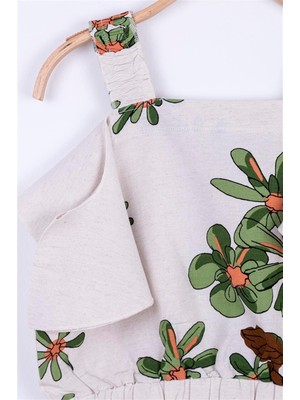 Nk Kids Kız Çocuk Beli Lastikli Omuz Detaylı Crop Bluz