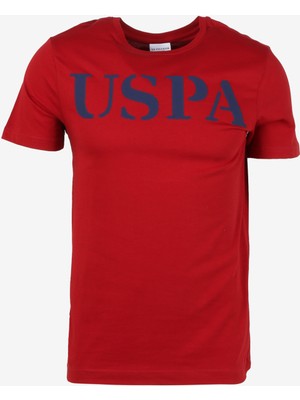 U.S. Polo Assn. Bisiklet Yaka Bordo Erkek T-Shirt GeartIY023