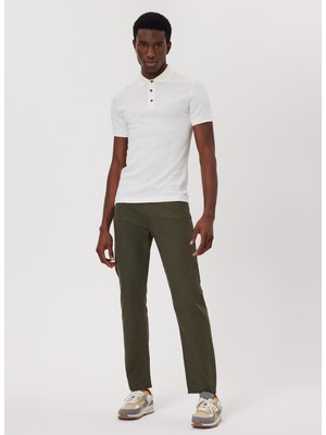 Lee Cooper Tylen Erkek %100 Pamuk Polo Yaka T-Shirt Ekru