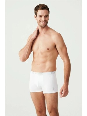 U.S. Polo Assn. Pamuklu & Likralı 3'lü Paket Polo Baskılı Erkek Boxer Külot 80097