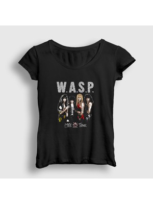 Presmono Kadın Siyah Band Wasp T-Shirt