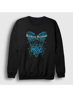 Presmono Unisex Siyah Eagle Breaking Benjamin Sweatshirt