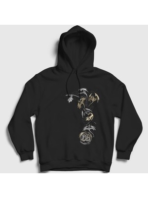 Presmono Unisex Siyah Flow Blind Guardian Kapüşonlu Sweatshirt