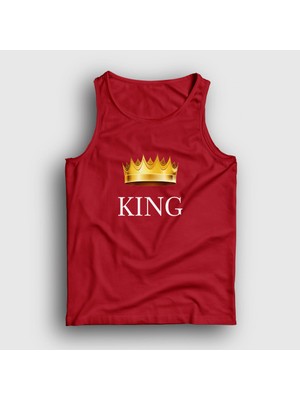 Presmono Unisex Kırmızı King Kral Atlet