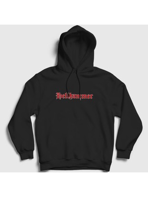 Presmono Unisex Siyah Hellhammer Kapüşonlu Sweatshirt