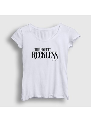 Presmono Kadın Beyaz Logo The Pretty Reckless T-Shirt