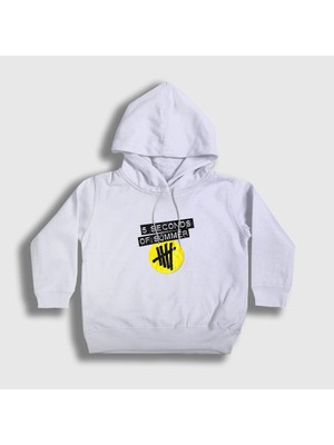 Presmono Unisex Çocuk Beyaz Logo V2 5 Seconds Of Summer Kapüşonlu Sweatshirt
