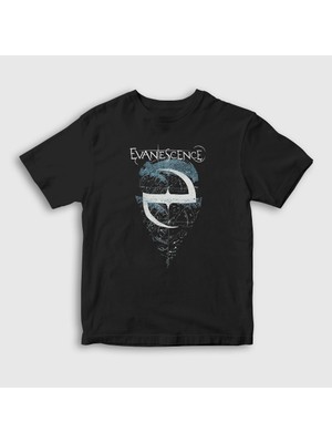 Presmono Unisex Çocuk Siyah Logo V3 Evanescence T-Shirt