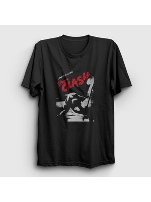 Presmono Unisex Siyah London Calling The Clash T-Shirt