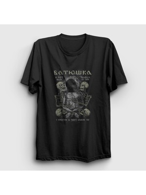 Presmono Unisex Siyah Skeletons Batushka T-Shirt