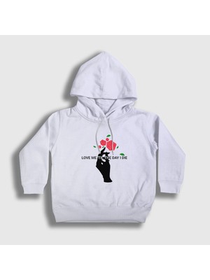 Presmono Unisex Çocuk Beyaz Rose 5 Seconds Of Summer Kapüşonlu Sweatshirt