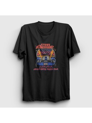 Presmono Unisex Siyah Tour Steel Panther T-Shirt