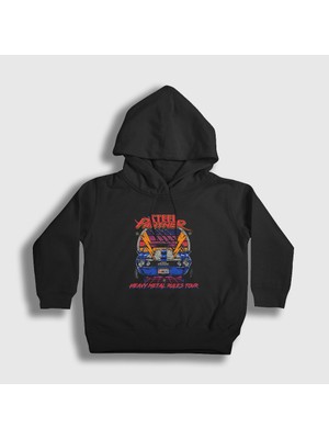 Presmono Unisex Çocuk Siyah Tour Steel Panther Kapüşonlu Sweatshirt