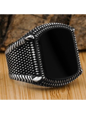 Takıhan Oniks Taşlı Gümüş Yüzük