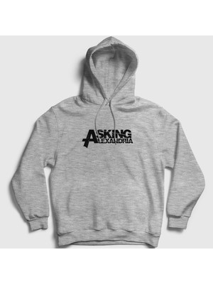 Presmono Unisex Gri Asking Alexandria Kapüşonlu Sweatshirt