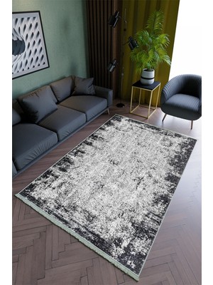 10 Post Online Salon Halısı Modern Gri Yolluk Kaymaz Yuvarlak Oval Kesme Ince Yıkanabilir Halı